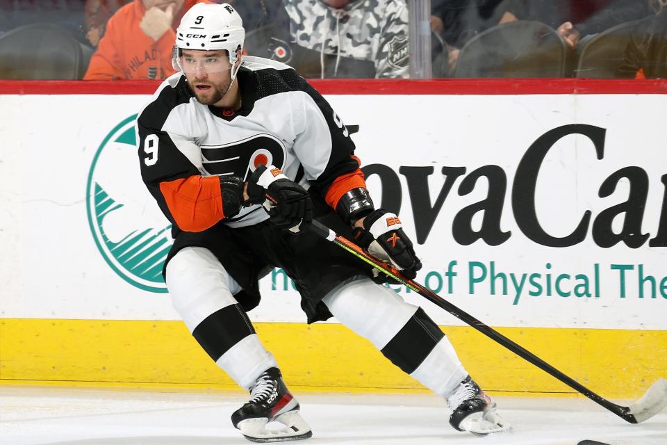 Ivan Provorov #9 of the Philadelphia Flyers skates against the Arizona Coyotes at the Wells Fargo Center on January 5, 2023 in Philadelphia, Pennsylvania.