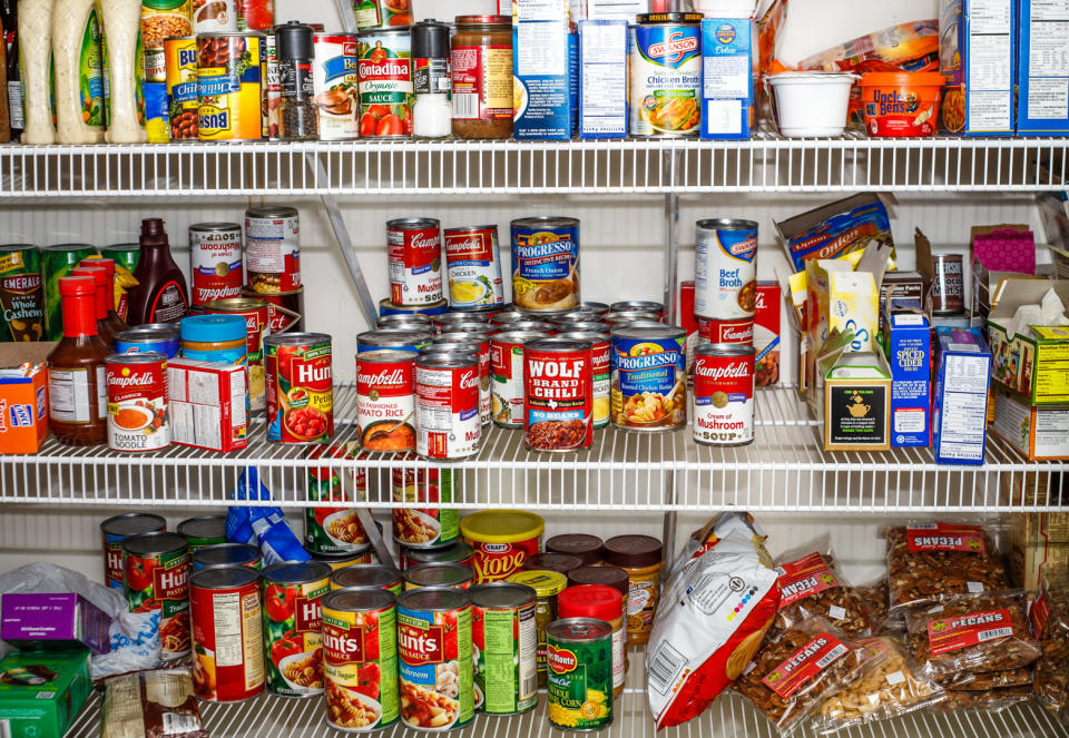 ATLANTA, GEORGIA - March 5, 2015: Photo of well stocked pantry ready for winter.