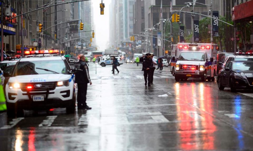 Police cordoned off the area in midtown.