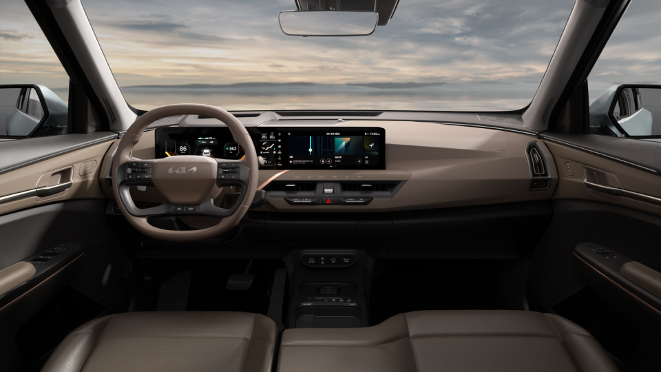 2025 kia kia ev5 suv production variant interior shot highlight