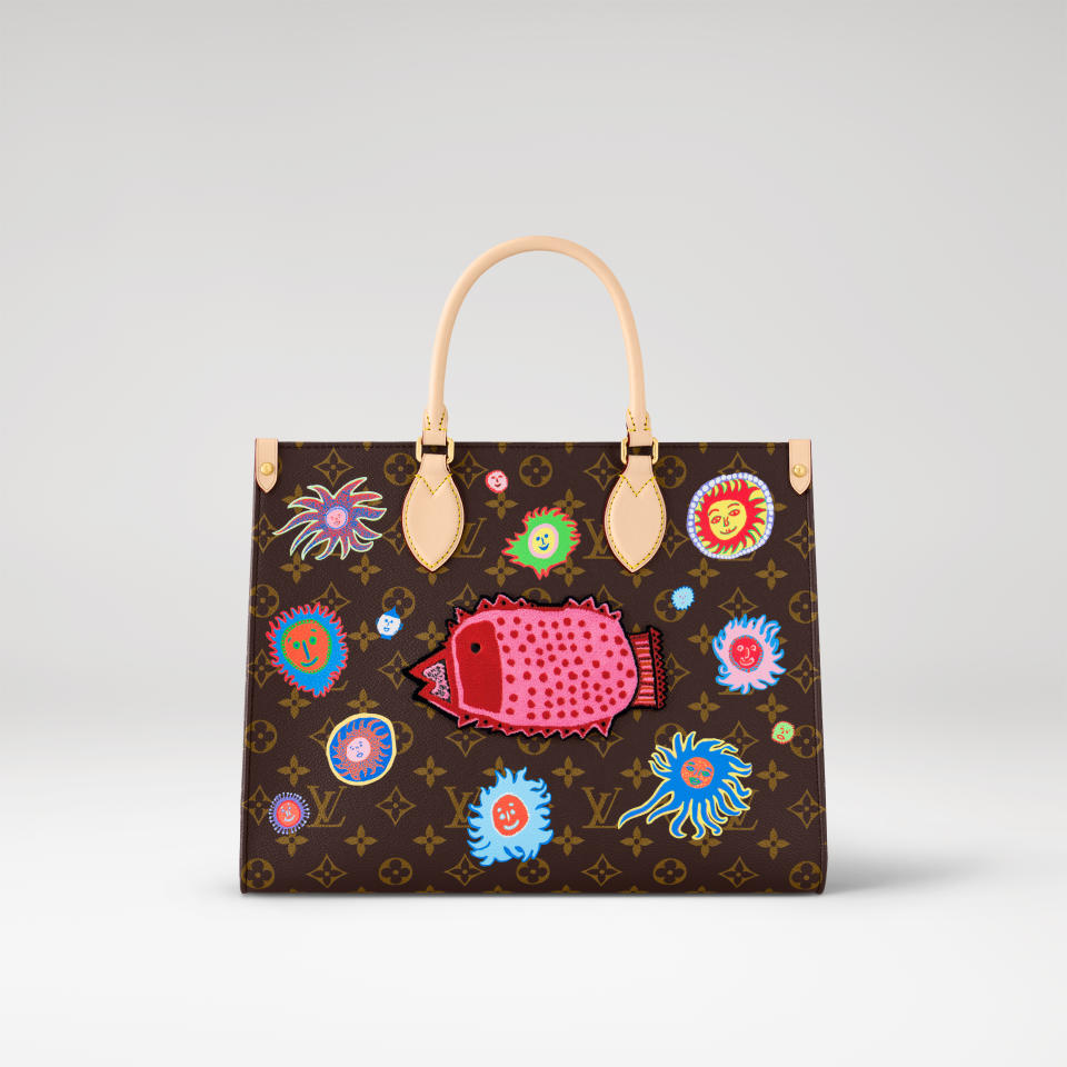 Louis Vuitton x Yayoi Kusama OnTheGo MM in Monogram canvas with Faces print and embroideries. (PHOTO: Louis Vuitton)