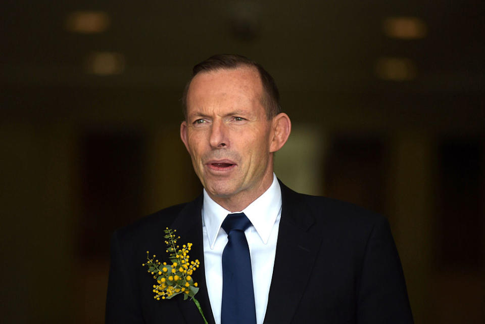 Prime Minister Tony Abbott is seen ahead of a National Memorial Service to honour the people that died as a result of the downing of Flight MH17 at Parliament House in Canberra.