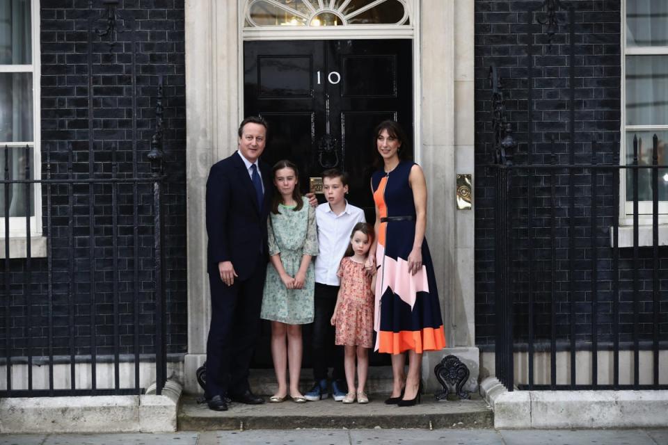 The Cameron family leaving Downing Street (Getty)