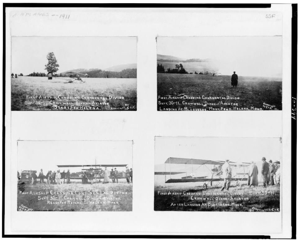 Photos of Dixon's flight over the Continental Divide in 1911.