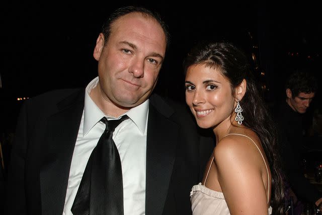 Stephen Shugerman/Getty James Gandolfini and Jamie-Lynn Sigler attend HBO's Emmy Awards party in 2007.