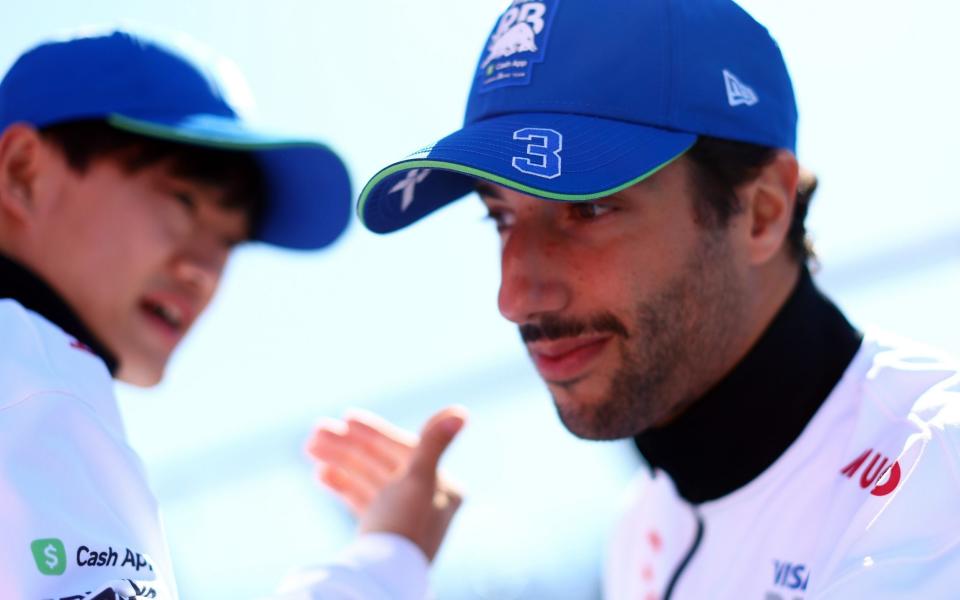 Daniel Ricciardo of Australia and Visa Cash App RB looks on from the drivers parade prior to the F1 Grand Prix of Australia at Albert Park Circuit on March 24, 2024 in Melbourne, Australia