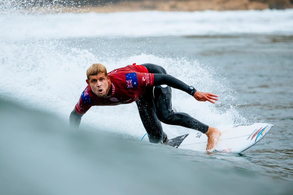 Mick Fanning of Australia placed second in the final of the Rip Curl Pro, Bells Beach, 2018.