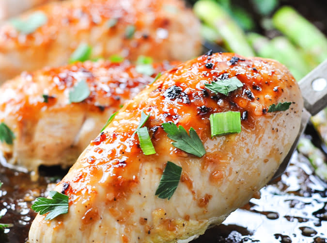 Sheet Pan Honey Apricot Chicken and Asparagus