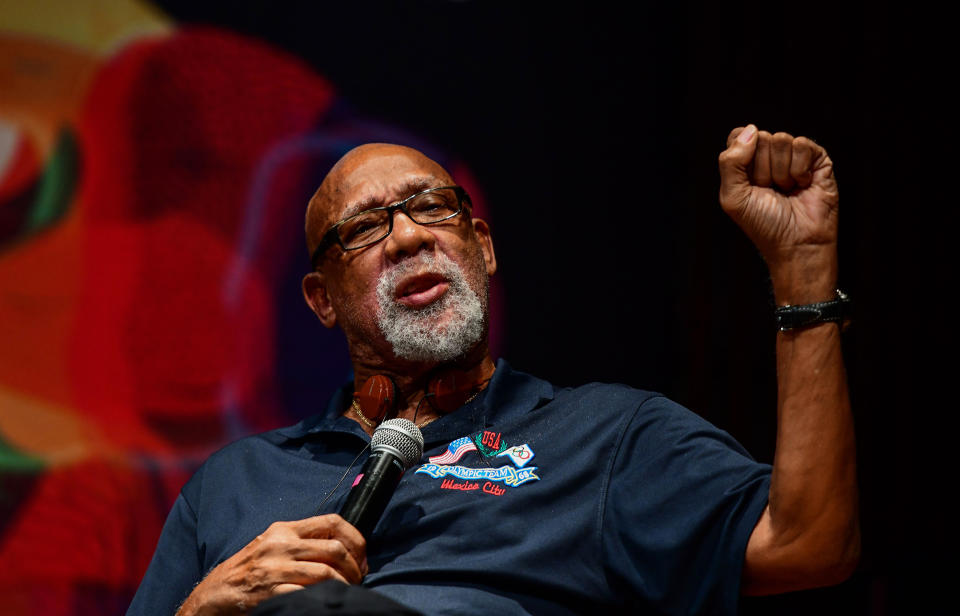 John Carlos at the National University (Unam) in Mexico City, in Sept. 2018. (Ronaldo Schemidt / AFP via Getty Images)