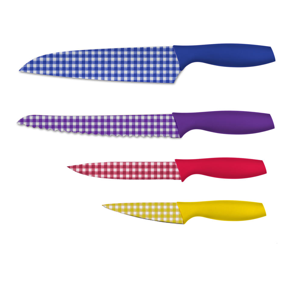 Tomodachi 4 Piece Gingham Knife Set