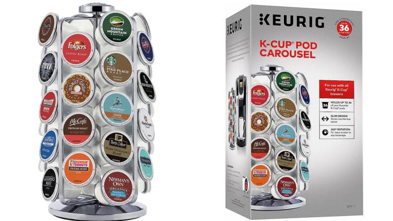 You'll be able to easily find your favorite K-Cup with this carousel.