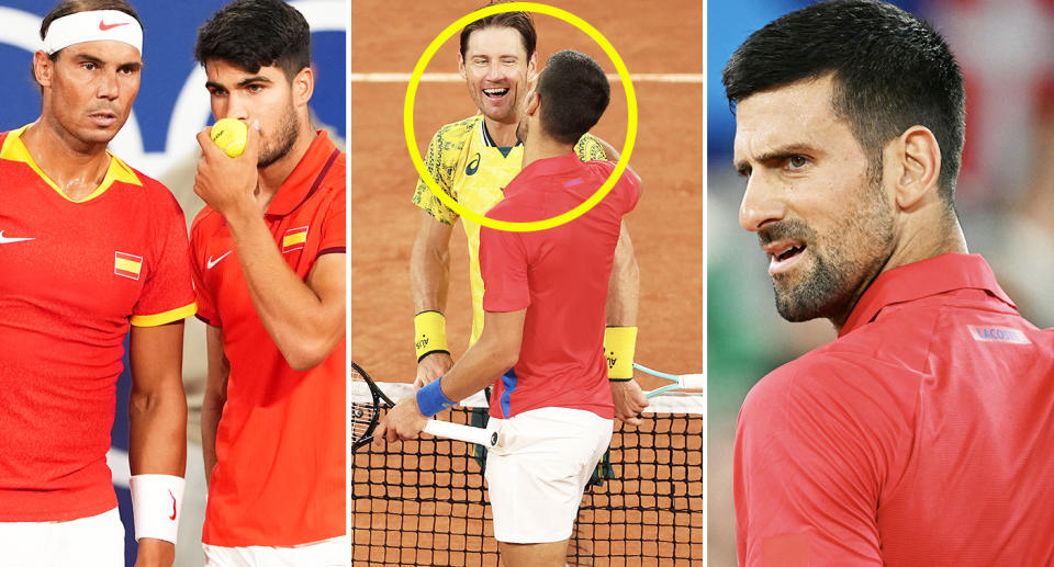 Rafa Nadal, Carlos Alcaraz, Novak Djokovic and Matt Ebden.