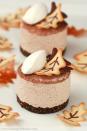 <p>These tiny cakes are decorated with leaf-shaped cookies that are <em>almost</em> too pretty to eat. </p><p><strong>Get the recipe at <a href="http://www.bakingobsession.com/2009/01/29/chestnut-mascarpone-mousse-and-tuile-cookies/" rel="nofollow noopener" target="_blank" data-ylk="slk:Baking Obsession;elm:context_link;itc:0;sec:content-canvas" class="link ">Baking Obsession</a>.</strong> </p>
