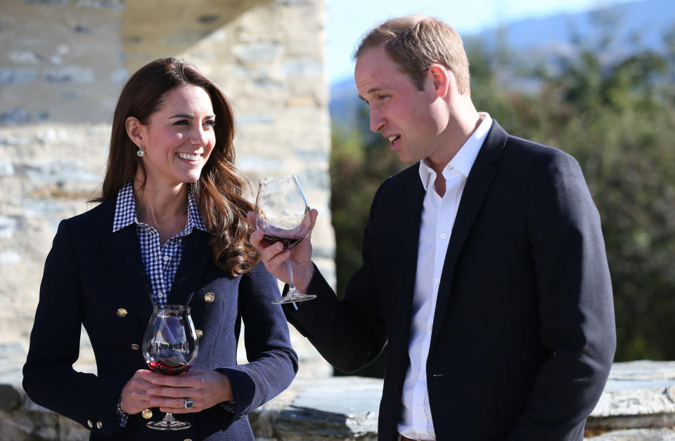 The Duchess wore a chic Zara blazer for a wine tasting event in New Zealand on April 13, 2014. 