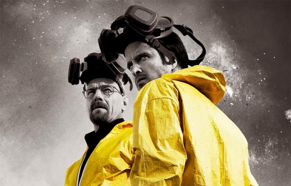 Bryan Cranston y Aaron Paul en el póster promocional de Breaking Bad (Foto: AMC)