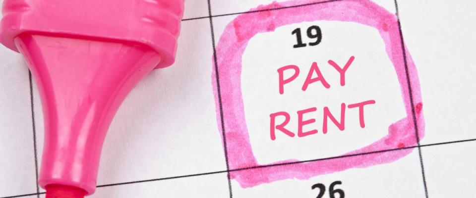 Calendar mark  with Pay rent