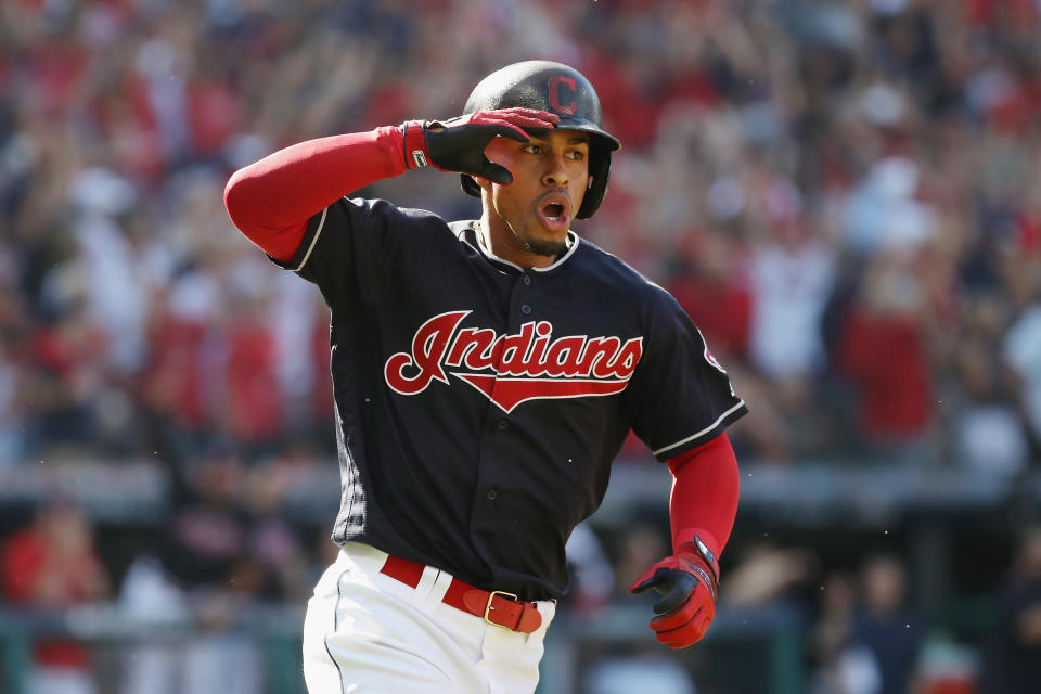 Francisco Lindor will likely miss the start of the season with a calf strain. (Photo by Gregory Shamus/Getty Images)