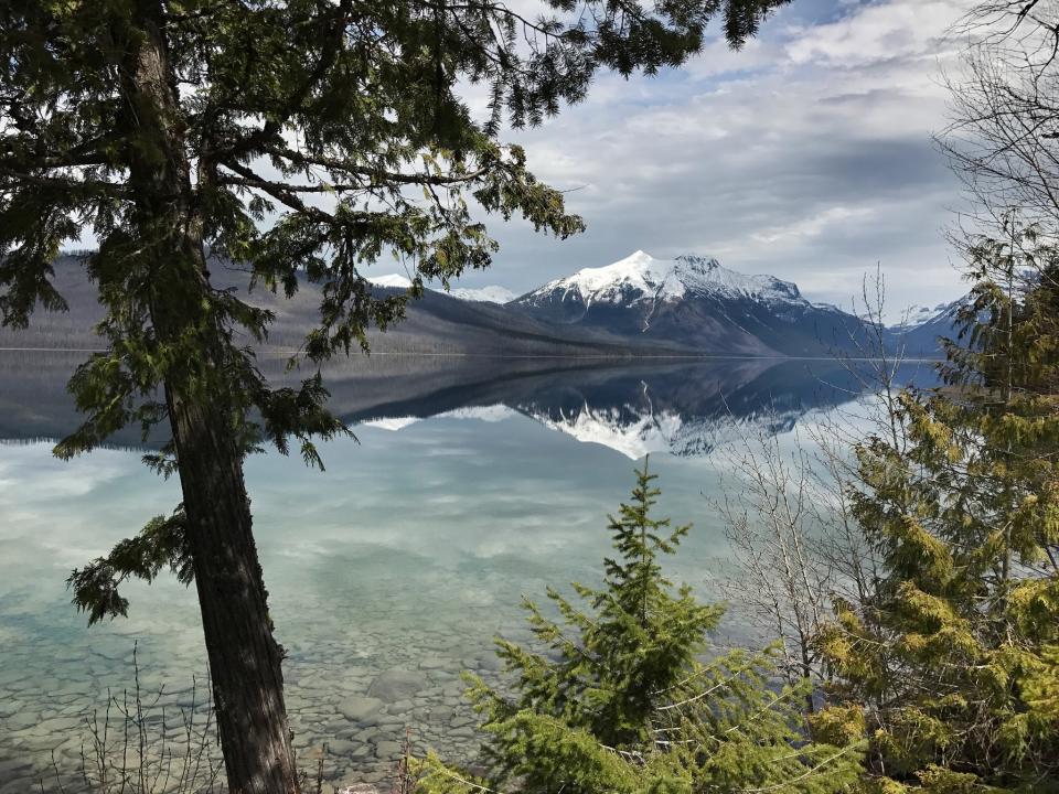 The clear water of Lake McDonald