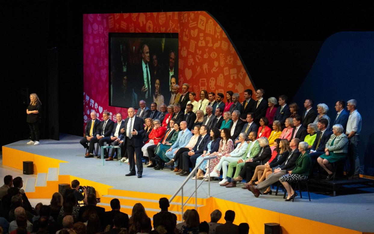 Sir Ed Davey delivers his keynote speech at the Liberal Democrat party conference