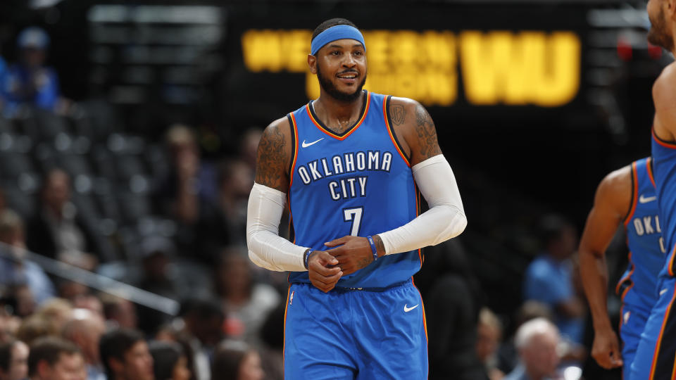 Mandatory Credit: Photo by AP/REX/Shutterstock (9136128cb)Carmelo anthony.