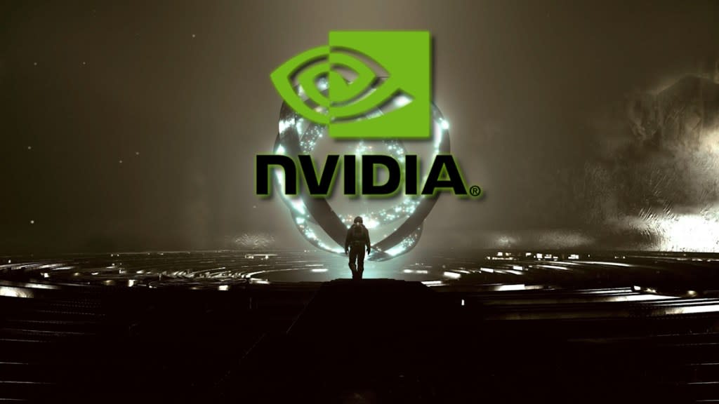 Starfield screenshot overlaid with Nvidia logo