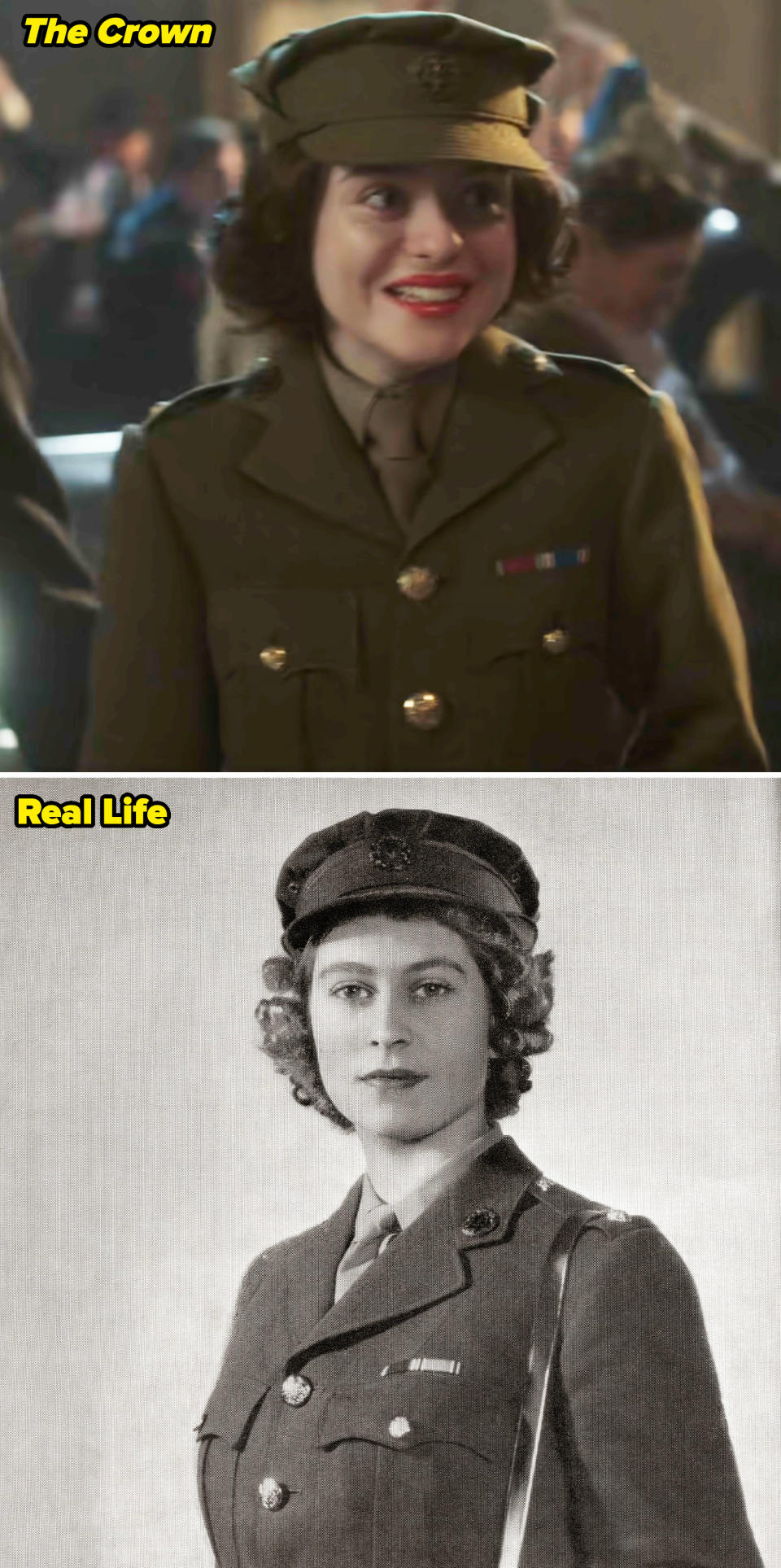 Princess Elizabeth in real life vs. "The Crown"