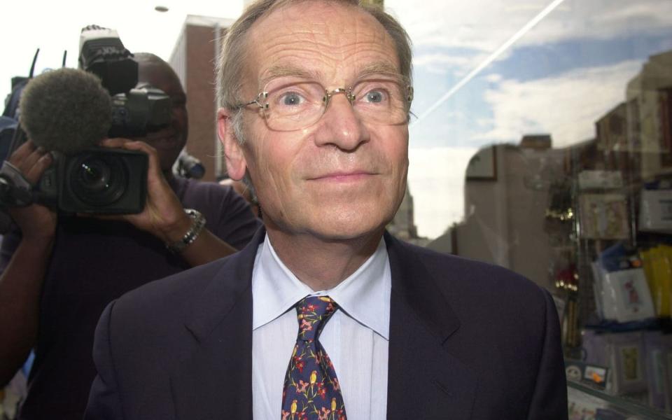 Jeffrey Archer, pictured while on day release from prison, in 2002 - Johnny Green/PA