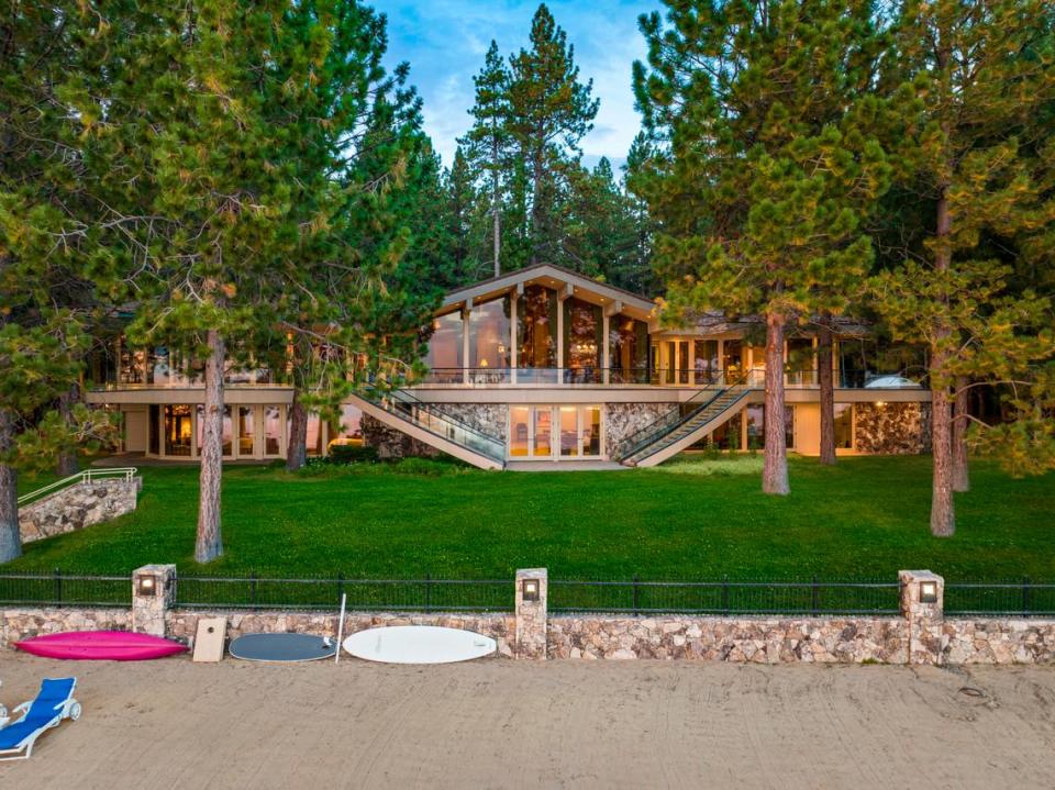 The back of the lakefront Lake Tahoe home at 1041 Lakeshore Blvd.