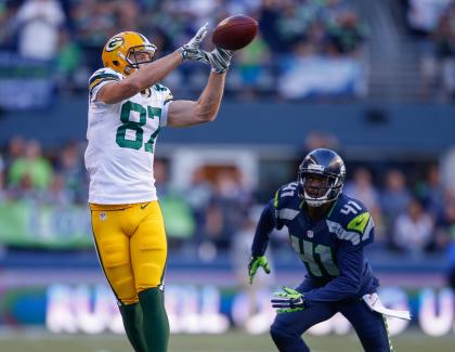 Jordy Nelson was one of the busiest receivers in Week 1. (Getty)