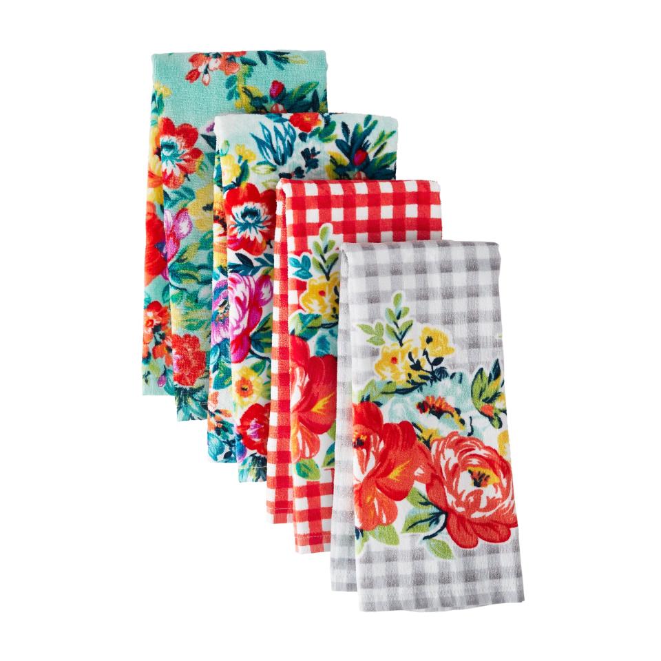 <p><a href="https://go.redirectingat.com?id=74968X1596630&url=https%3A%2F%2Fwww.walmart.com%2Fip%2FThe-Pioneer-Woman-Sweet-Romance-Kitchen-Towel-Set-Multicolor-16-W-x-28-L-4-Piece%2F140045913&sref=https%3A%2F%2F" rel="nofollow noopener" target="_blank" data-ylk="slk:Shop Now;elm:context_link;itc:0;sec:content-canvas" class="link ">Shop Now</a></p><p>The Pioneer Woman Sweet Romance Kitchen Towel Set</p><p>walmart.com</p><p>$11.98</p>