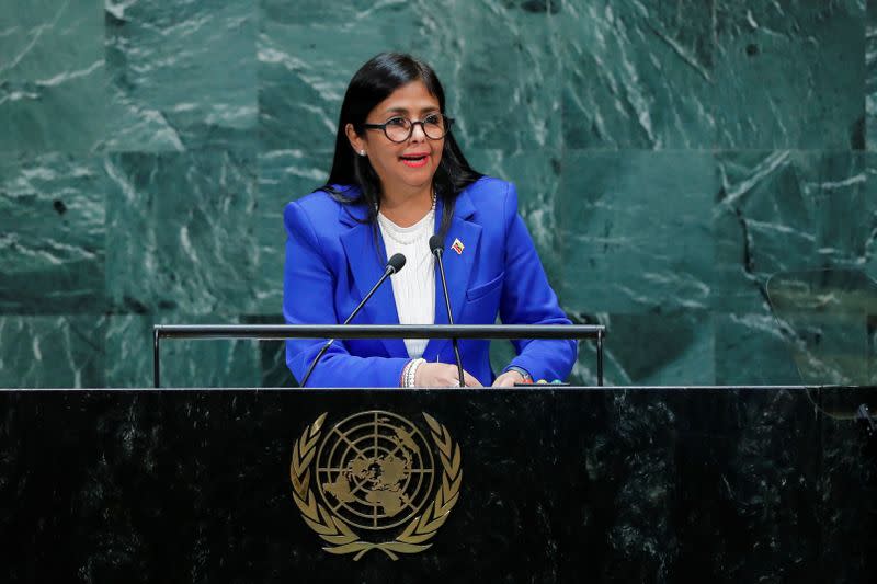 FILE PHOTO: Venezuela's Vice President Rodriguez addresses the 74th session of the United Nations General Assembly at U.N. headquarters in New York City, New York, U.S.