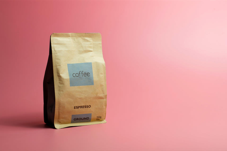 coffee bag on a seamless