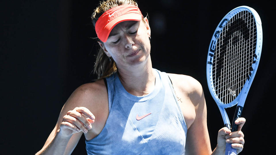 Maria Sharapova at the Australian Open in January. (Photo by Fred Lee/Getty Images)