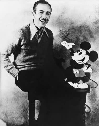 <p>ullstein bild via Getty Images</p> Walt Disney and Mickey Mouse