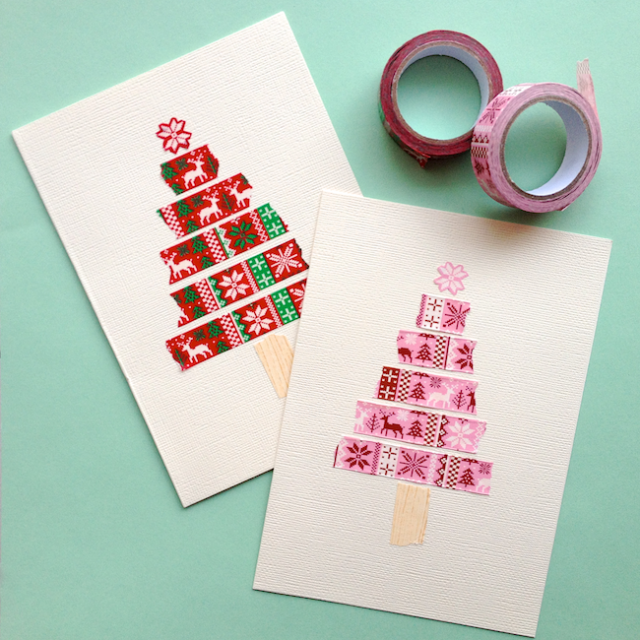 Super Simple Washi Tape Christmas Cards - Busy Being Jennifer