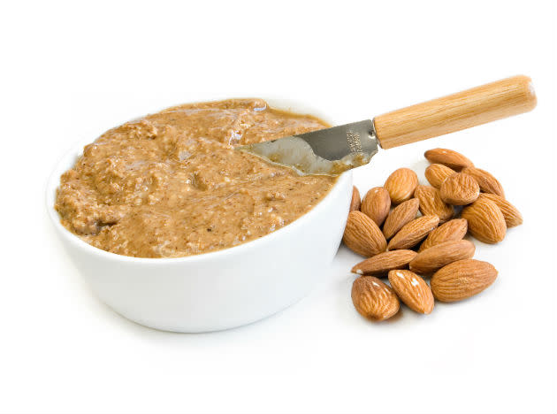 <b>Almond butter</b> <br>Adding this spread may lower bread's glycemic index (a measure of a food's effect on blood sugar). A study from the University of Toronto found that people who ate almonds with white bread didn't experience the same blood sugar surges as those who ate only the slice. <br><b>Eat more</b> Try it for a change from peanut butter in sandwiches, or make a veggie dip: Mix 1 tbsp almond butter with 2 tbsp fat-free plain yogurt, Iserloh suggests. Or add a dollop to oatmeal for flavor and protein.