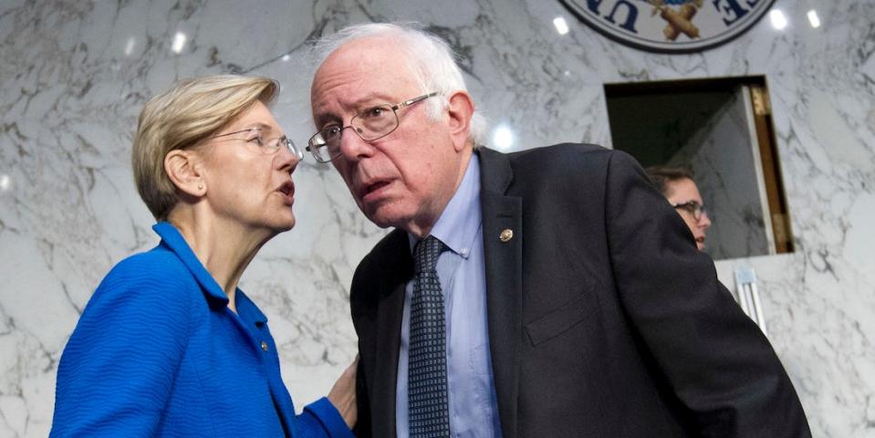 Sens. Elizabeth Warren and Bernie Sanders.