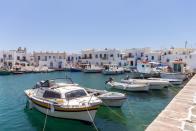 <p>Paros is located in the Aegean Sea, and has a perfect mix of marinas, beaches, and traditional villages. The island's Kolimbithres beach has plenty of swimming coves. When you're tired of the beach life, you can check out historical landmarks like the Panagia Katapoliani, a Byzantine-era church.</p>