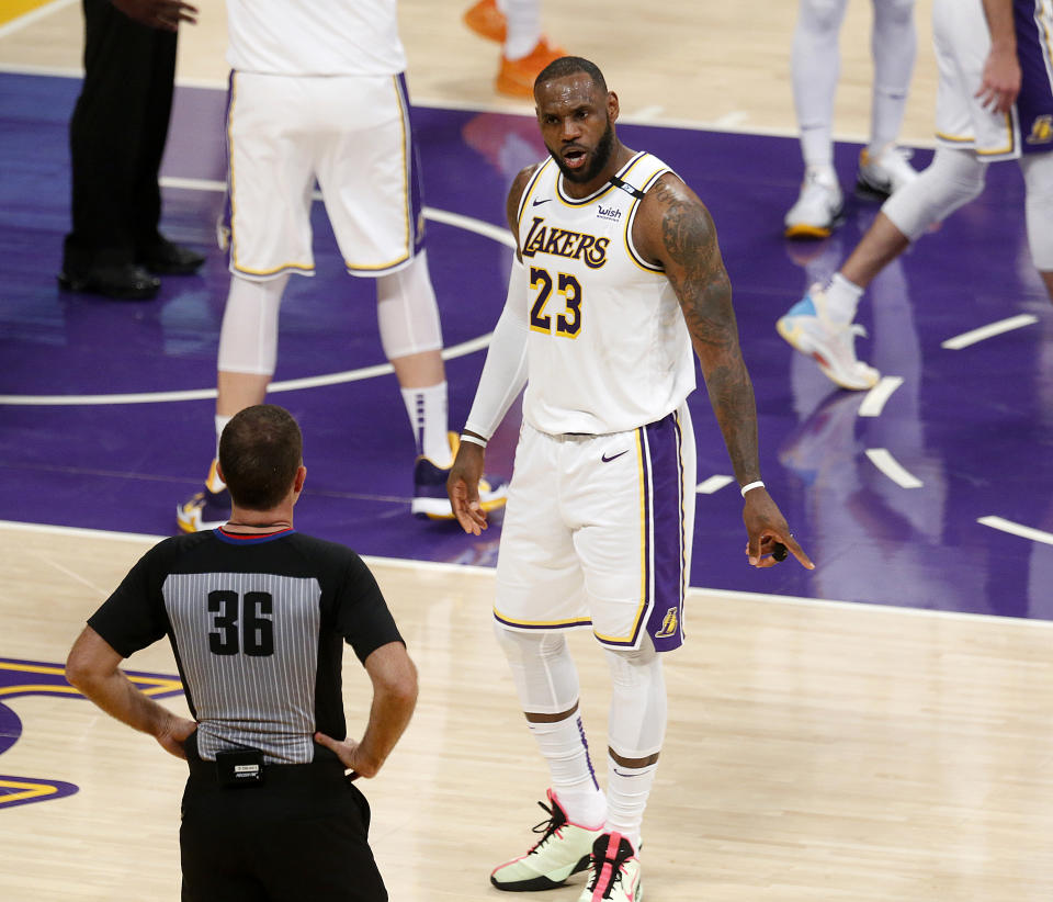 LeBron James and the Lakers are underdogs in Game 5 against Phoenix. (Gary Coronado / Los Angeles Times via Getty Images)