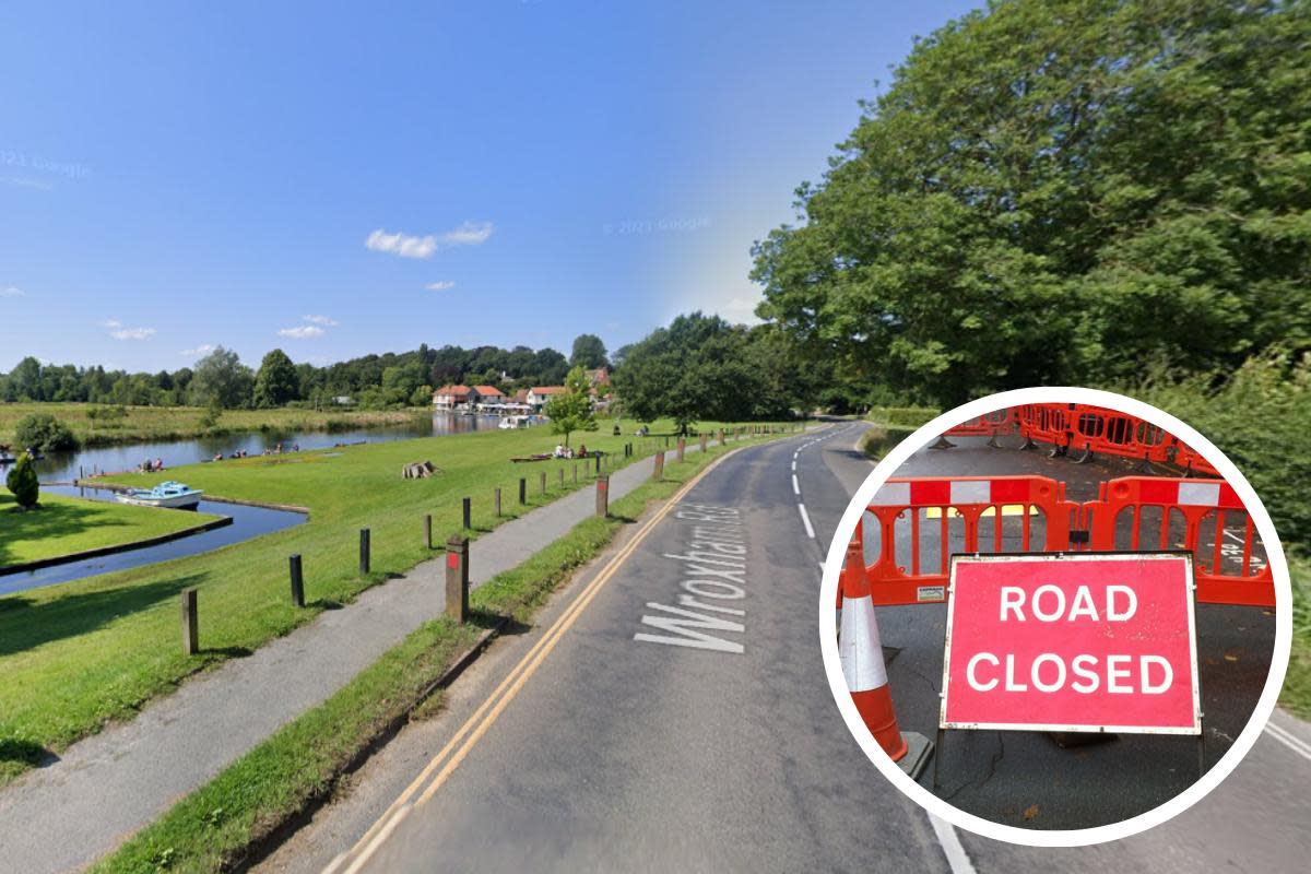 Wroxham Road and Belaugh Road in Coltishall will close for three phases of work until May 3 <i>(Image: Google/Newsquest)</i>
