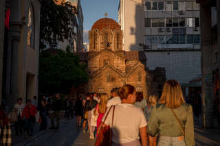 L’église de la Panagía Kapnikaréa, à Athènes, le 18 avril 2024.. photo HILARY SWIFT/NYT