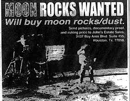 An ad that appeared in USA Today in 1998 seeking moon rocks for sale. The ad was part of a sting operation run by NASA and postal inspectors.