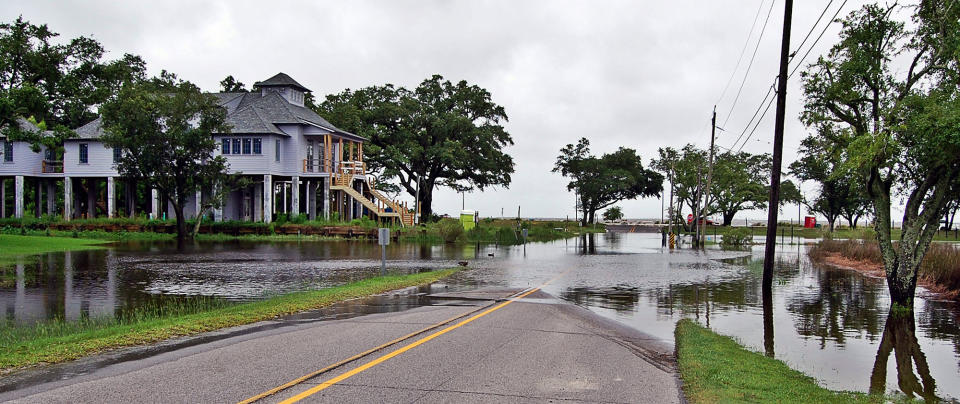 <p>Storm surge and heavy rains associated with Tropical Storm Cindy cause flooding in many areas of the Mississippi coast, including this area at the foot of Washington Avenue just off Front Beach in Ocean Springs, Miss., Wednesday, June 21, 2017. (Photo: Warren Kulo/The Mississippi Press via AP) </p>