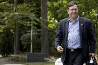 FILE - In this Oct. 5, 2016, file photo American political operative Ron Klain arrives at Democratic presidential candidate Hillary Clinton's home in Washington. Klain is preparing to serve as President-elect Joe Biden’s chief of staff, a job often referred to as the nation’s chief operating officer. (AP Photo/Andrew Harnik, File)