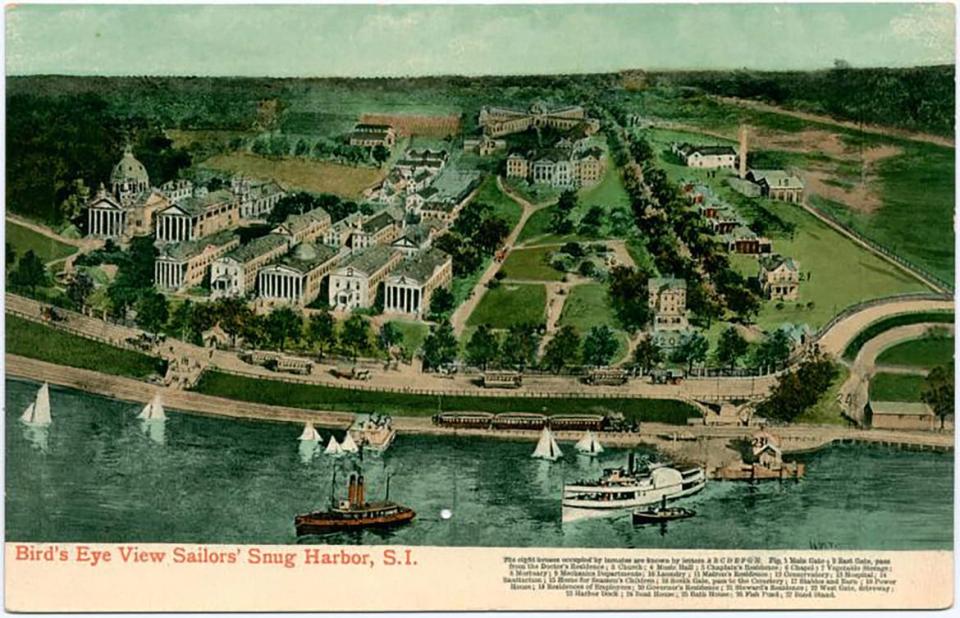 <div class="inline-image__caption"><p>Bird’s-eye view, Sailors’ Snug Harbor, Staten Island.</p></div> <div class="inline-image__credit">New York Public Library</div>