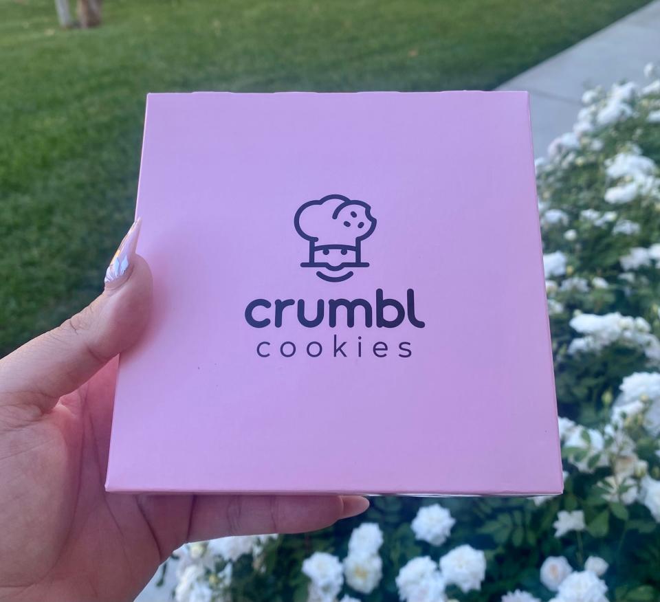 Free Crumbl Cookies box.