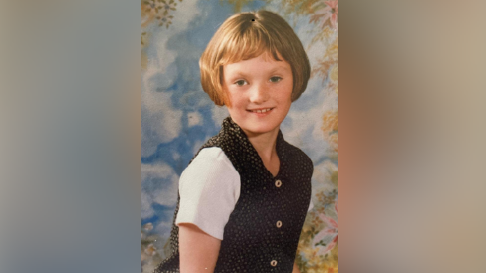Michaela Allen as a seven-year-old girl
