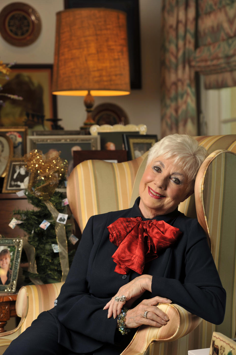 In this Monday, July 15, 2013 photo, actress Shirley Jones poses for a portrait at her home in Los Angeles. Jones’ autobiography, “Shirley Jones,” is being released Tuesday, July 23. (Photo by Chris Pizzello/Invision/AP)