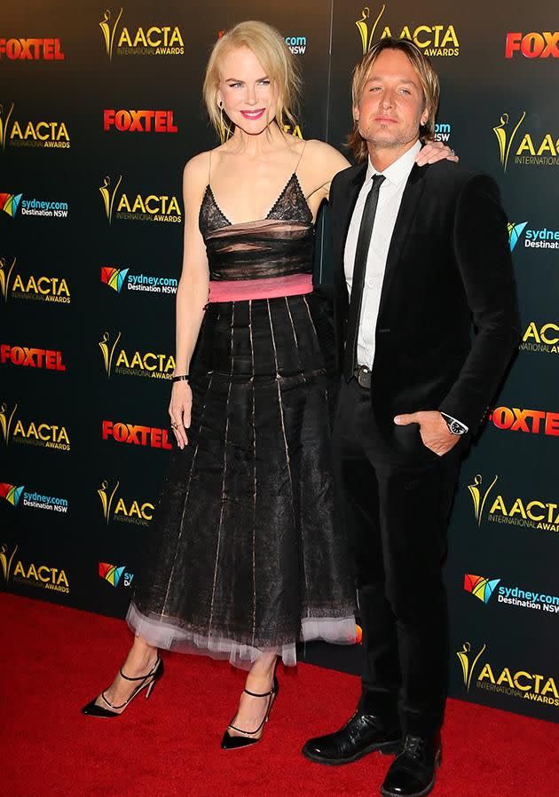 Nicole Kidman and Keith Urban (pictured) on the red carpet at the AACTA Awards. Photo: Getty Images.