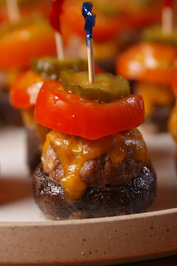 Burger Stuffed Mushrooms